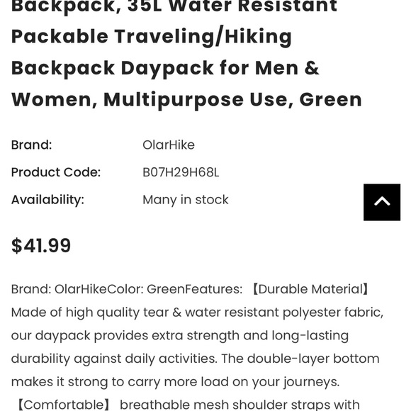 Black Backpack Lifetime Warranty - Picture 6 of 7